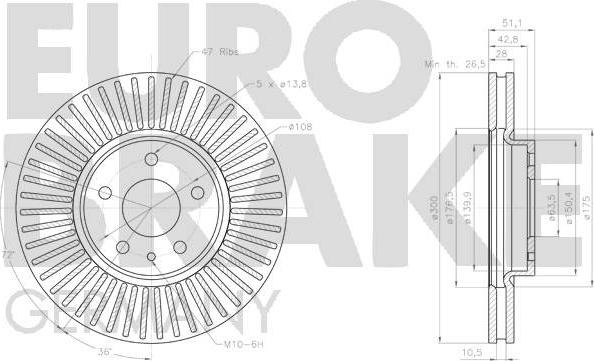 Eurobrake 5815202599 - Тормозной диск autospares.lv