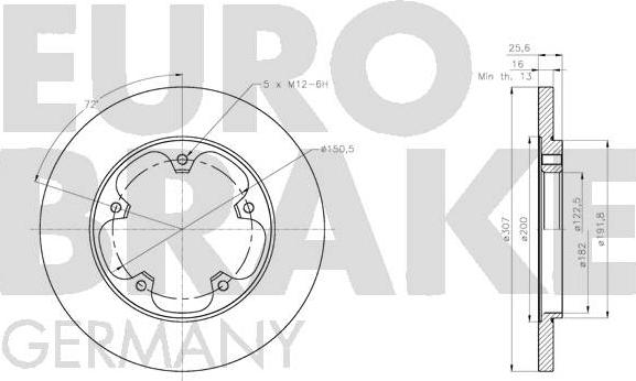 Eurobrake 5815202595 - Тормозной диск autospares.lv