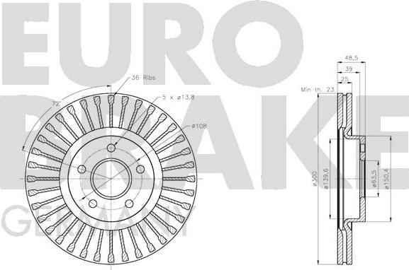 Eurobrake 5815202591 - Тормозной диск autospares.lv