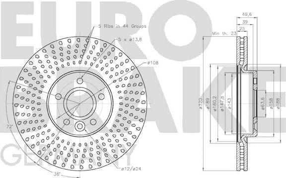 Eurobrake 58152025105 - Тормозной диск autospares.lv