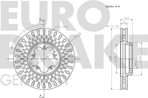 Eurobrake 5815202589 - Тормозной диск autospares.lv