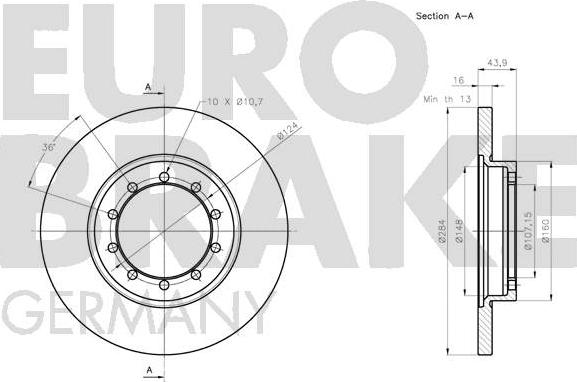 Eurobrake 5815202586 - Тормозной диск autospares.lv