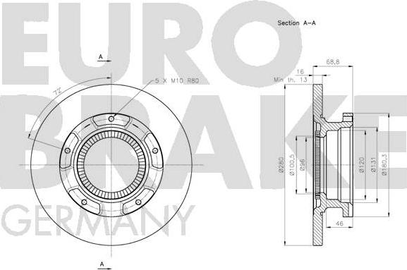 Eurobrake 5815202579 - Тормозной диск autospares.lv