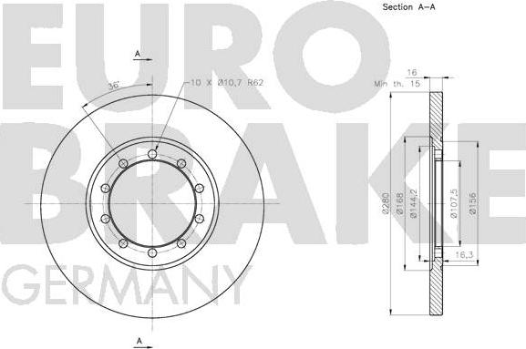 Eurobrake 5815202577 - Тормозной диск autospares.lv