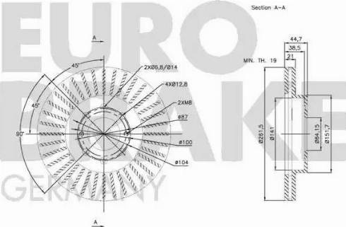 Eurobrake 5815202648 - Тормозной диск autospares.lv