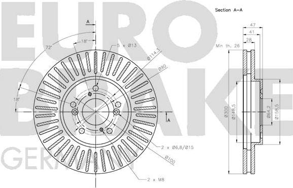 Eurobrake 5815202658 - Тормозной диск autospares.lv