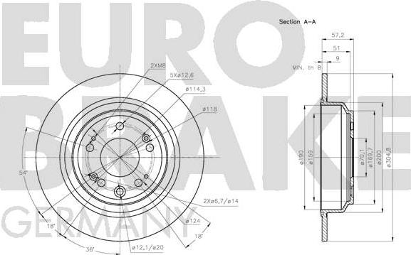 Eurobrake 5815202652 - Тормозной диск autospares.lv