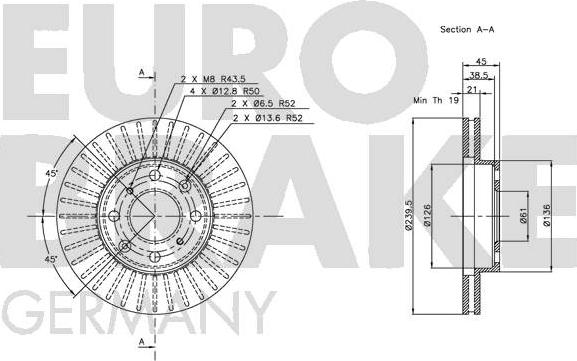 Eurobrake 5815202615 - Тормозной диск autospares.lv