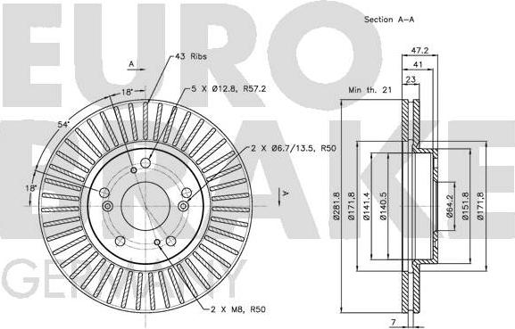 Eurobrake 5815202636 - Тормозной диск autospares.lv