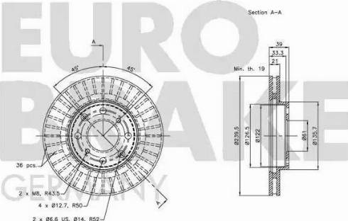 Eurobrake 5815202630 - Тормозной диск autospares.lv