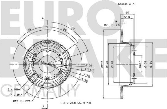 Eurobrake 5815202631 - Тормозной диск autospares.lv