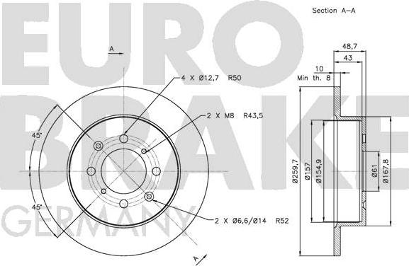 Eurobrake 5815202633 - Тормозной диск autospares.lv