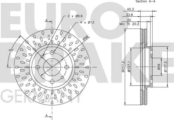 Eurobrake 5815202336 - Тормозной диск autospares.lv