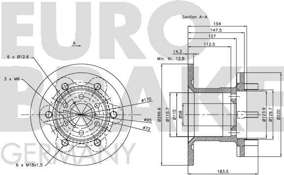 Eurobrake 5815202326 - Тормозной диск autospares.lv