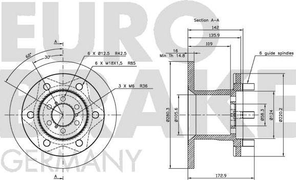 Eurobrake 5815202321 - Тормозной диск autospares.lv