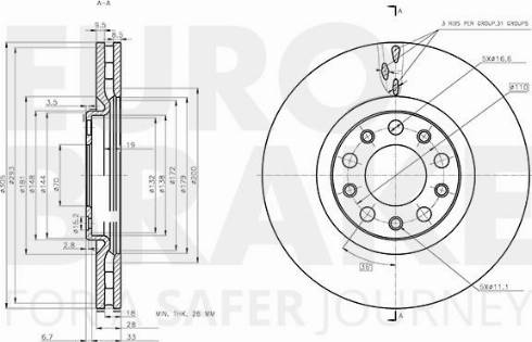 Eurobrake 5815202370 - Тормозной диск autospares.lv