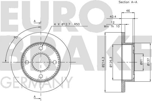 Eurobrake 5815202240 - Тормозной диск autospares.lv