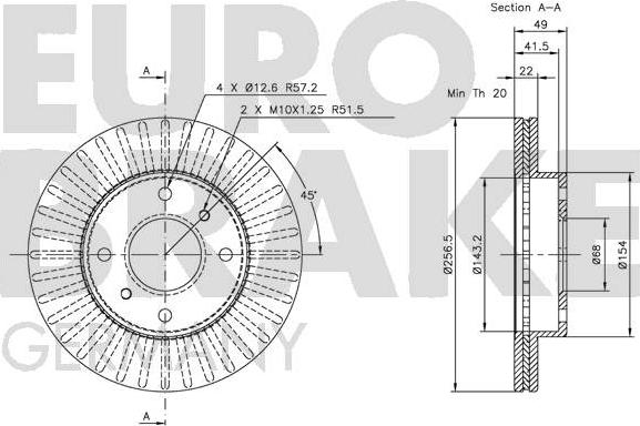 Eurobrake 5815202231 - Тормозной диск autospares.lv