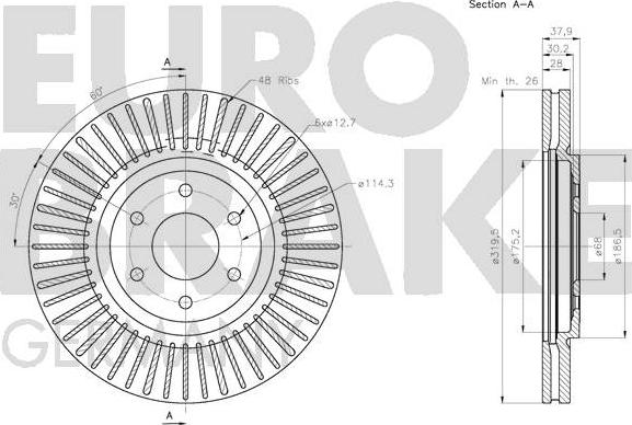 Eurobrake 5815202276 - Тормозной диск autospares.lv