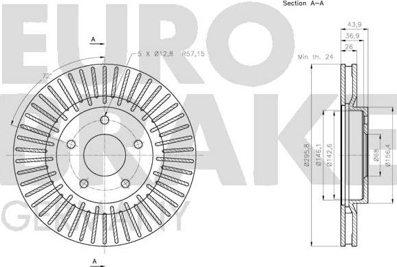 Eurobrake 5815202272 - Тормозной диск autospares.lv