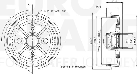 Eurobrake 5825251910 - Тормозной барабан autospares.lv