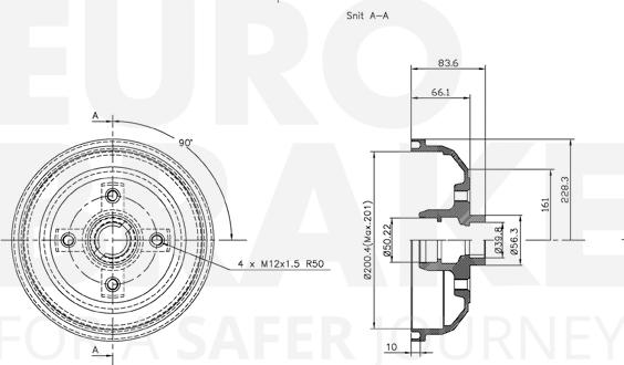 Eurobrake 5825253611 - Тормозной барабан autospares.lv