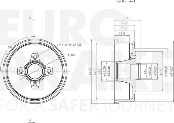 Eurobrake 5825253617 - Тормозной барабан autospares.lv