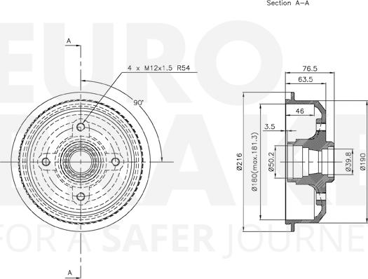 Eurobrake 5825252510 - Тормозной барабан autospares.lv