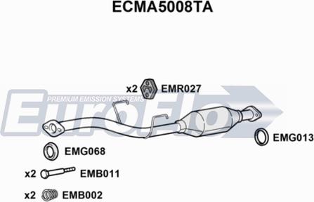 EuroFlo ECMA5008TA - Катализатор autospares.lv