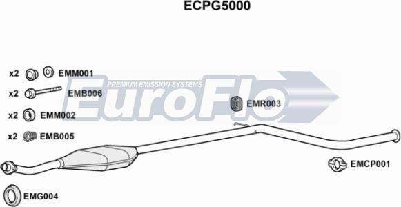 EuroFlo ECPG5000 - Катализатор autospares.lv