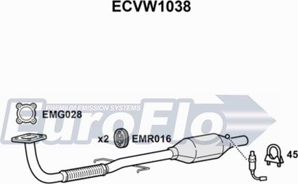 EuroFlo ECVW1038 - Катализатор autospares.lv