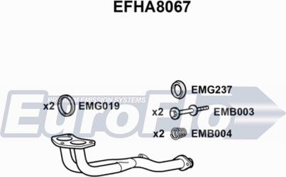 EuroFlo EFHA8067 - Труба выхлопного газа autospares.lv