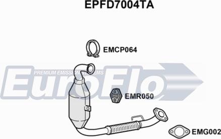 EuroFlo EPFD7004TA - Сажевый / частичный фильтр, система выхлопа ОГ autospares.lv