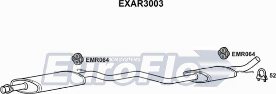 EuroFlo EXAR3003 - Средний глушитель выхлопных газов autospares.lv