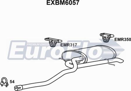 EuroFlo EXBM6057 - Глушитель выхлопных газов, конечный autospares.lv
