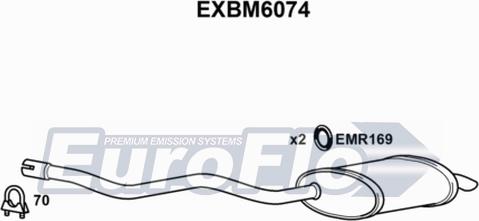 EuroFlo EXBM6074 - Глушитель выхлопных газов, конечный autospares.lv