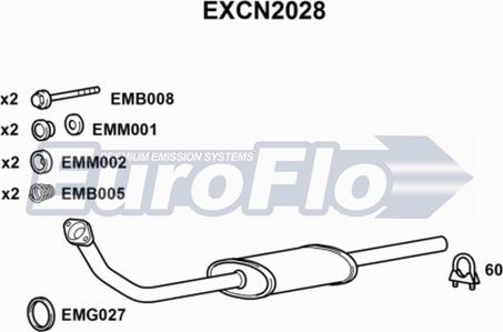 EuroFlo EXCN2028 - Труба выхлопного газа autospares.lv