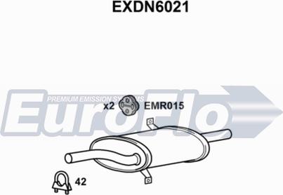 EuroFlo EXDN6021 - Глушитель выхлопных газов, конечный autospares.lv