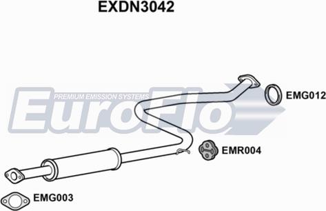 EuroFlo EXDN3042 - Средний глушитель выхлопных газов autospares.lv