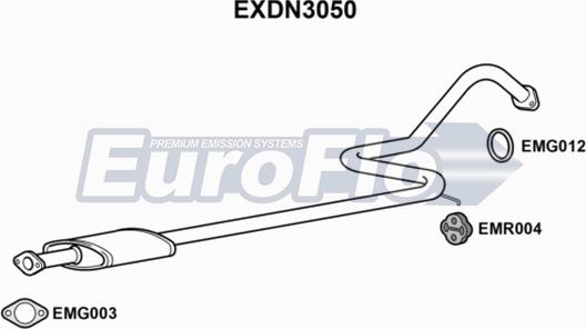 EuroFlo EXDN3050 - Средний глушитель выхлопных газов autospares.lv