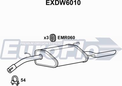 EuroFlo EXDW6010 - Глушитель выхлопных газов, конечный autospares.lv