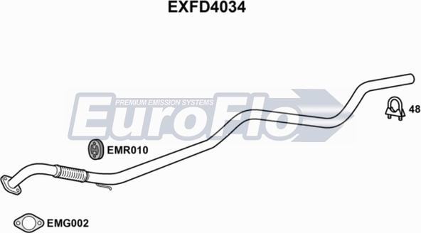 EuroFlo EXFD4034 - Труба выхлопного газа autospares.lv