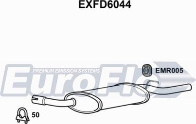 EuroFlo EXFD6044 - Глушитель выхлопных газов, конечный autospares.lv