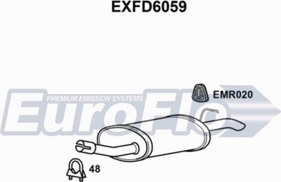 EuroFlo EXFD6059 - Глушитель выхлопных газов, конечный autospares.lv