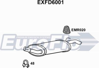 EuroFlo EXFD6001 - Глушитель выхлопных газов, конечный autospares.lv