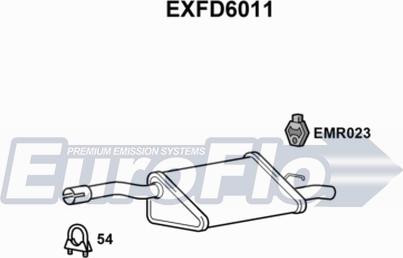 EuroFlo EXFD6011 - Глушитель выхлопных газов, конечный autospares.lv