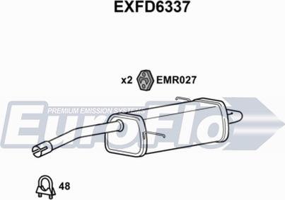 EuroFlo EXFD6337 - Глушитель выхлопных газов, конечный autospares.lv