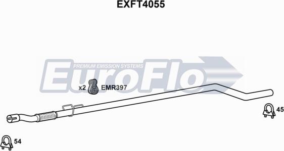 EuroFlo EXFT4055 - Труба выхлопного газа autospares.lv