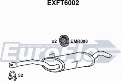 EuroFlo EXFT6002 - Глушитель выхлопных газов, конечный autospares.lv