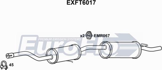 EuroFlo EXFT6017 - Глушитель выхлопных газов, конечный autospares.lv